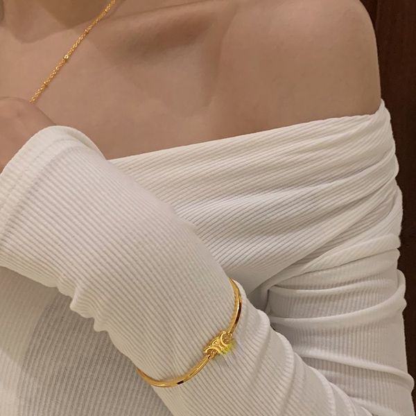 Высококачественный браслет для девочек, высококачественный легкий роскошный золотой браслет, новый модный стиль, винтажный браслет
