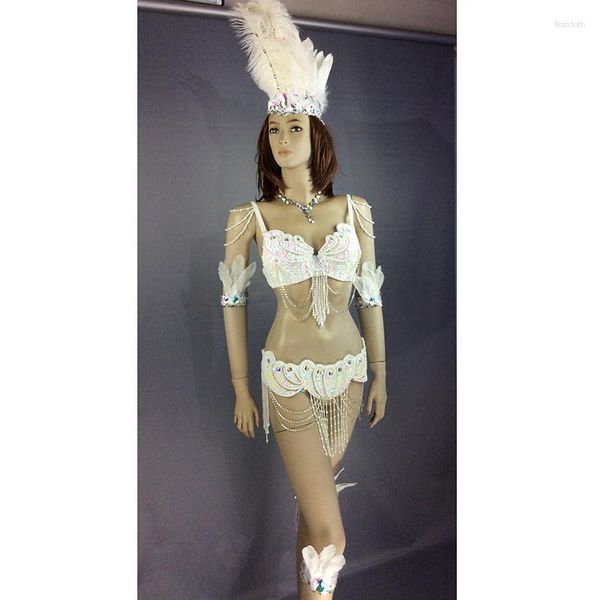 Stage Wear Design Top Grade Belly Dance Samba Carnivel RIO Crystal Bra Costume Outfit Showgirl Dancer 7 Cor