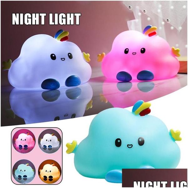 Nachtlichter Super süße Wolke LED-Licht kreative Nachttischlampe personalisierte Desktop-Ornament für Zuhause Wohnzimmer Schlafzimmer Drop Delive Otak1