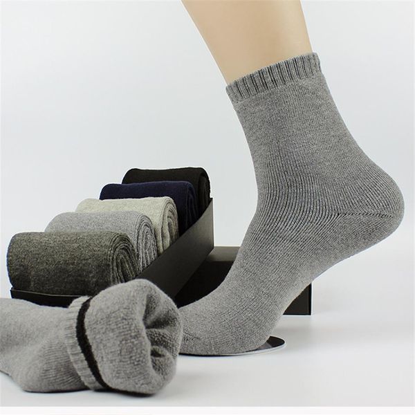 Gute Qualität Winter Dicke männer Strümpfe Warme Terry Baumwolle Fleece Mann Feste Socken Mode Kompression Sport Lange Socken 10 pi236y