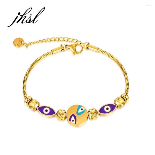 Charme Armbänder JHSL Marke Weibliche Frauen Aussage Augen Armreifen Edelstahl Gold Farbe Mode Schmuck Ankunft 2023