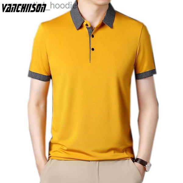 Camisas de vestir para hombres Hombres Tops de marca para jóvenes Verano Manga corta Contraste Cuello vuelto Estilo Inglaterra Camisa de color sólido TUE31N11 L230921