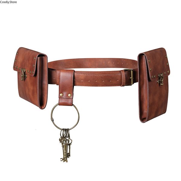 Sacos de cintura Steampunk Fanny Packs Bolsa Medieval Retro Saco de Telefone Cinto Carteira de Couro Homens Mulheres Viking Traje Acessório Antigo para Adulto 230920