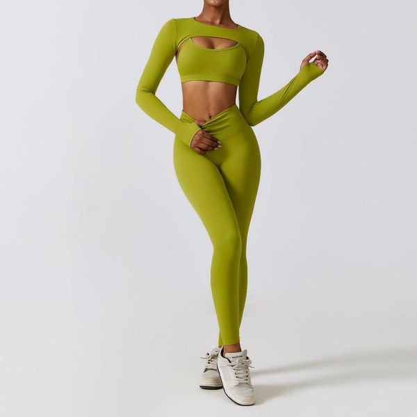 Conjuntos ativos wyplosz roupas de fitness superior agasalho feminino ginásio conjunto yoga kit macacão com nervuras leggings sutiã calças ao ar livre nu apertado