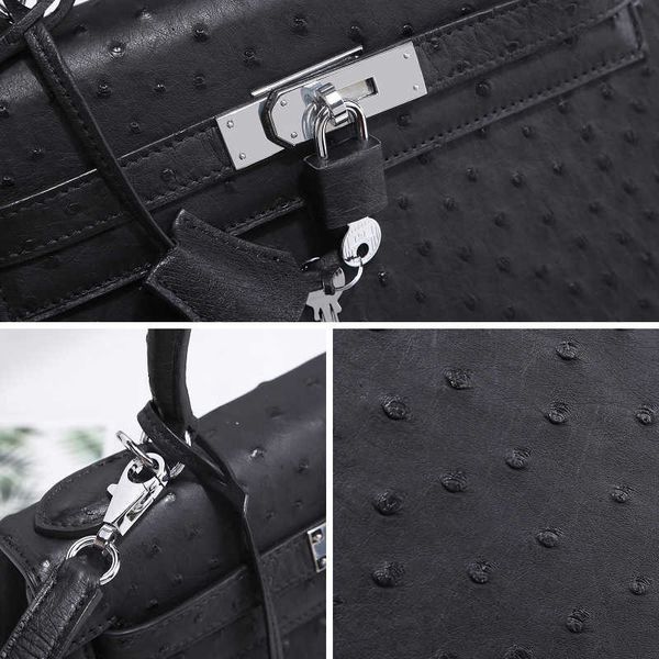 A Kaily Luxury Bag Женская сумка из кожи страуса Кожаные изделия Сумка через плечо с защелкой Mini IQ7J