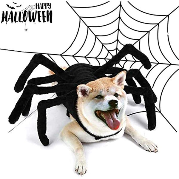 Trajes de gato Halloween Dog Costume Cat Spider Halloween Costume para Dog Pet Roupas Filhote de Cachorro Cat Costume Party Cosplay Outfit Black Spider Puppy HKD230921