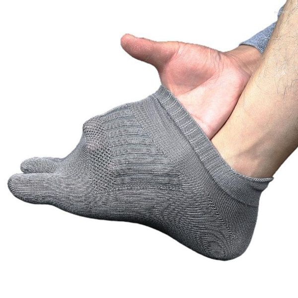 Мужские носки, 6 пар коротких мужских носков из мягкой бамбуковой сетки, дышащий дезодорант для пота, мужские однотонные носки до щиколотки с пальцами на 5 пальцев