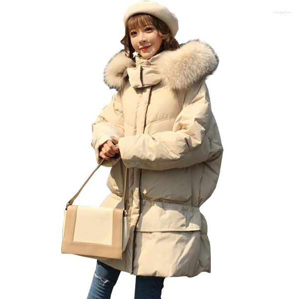 Женские тренчи, хлопковые женские 2023, свободная зимняя одежда, стеганая куртка больших размеров, корейская парка BF с длинной хлопковой подкладкой, INS Bread Serve Parka