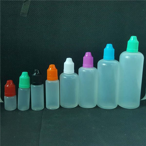 Kunststoffverpackungsflasche 5 ml 10 ml 15 ml 20 ml 30 ml 50 ml 60 ml 100 ml 120 ml Weiche, durchscheinende Nadeltropfer für ätherische Öle, flüssige Säfte, kosmetische Aufbewahrungsverpackung