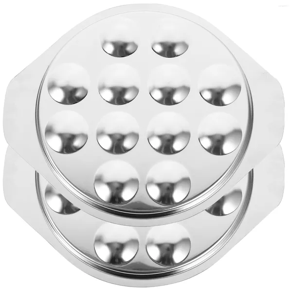 Set di stoviglie 2 pezzi Pinze per piatti di lumache Utensili da cucina Set 12 fori Porta lumache Conchiglia Teglia da forno Scomparti in acciaio inossidabile