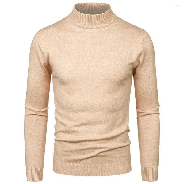 Männer Pullover Solide Strickpullover Herbst Casual Mock Neck One Size Langarm Frühling Mode Weiche Unterhemd Pullover