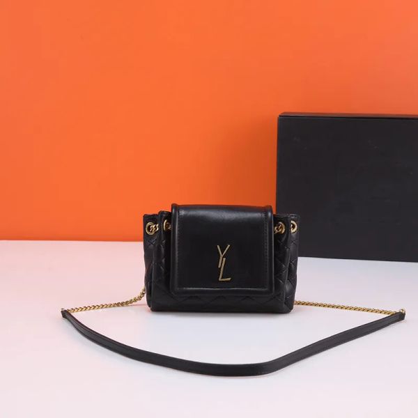 Designer envelope saco de couro preto corrente de ouro mini crossbody sacos acolchoado capacidade bolsa aleta luxo y carta bolsa de ombro novo -24