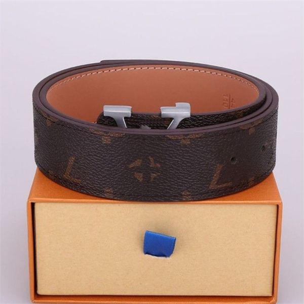 Cintura di design Donna Uomo Cinture in pelle marrone Larghezza 3,8 cm Ceinture di lusso Lettere in oro nero Fibbia regalo RR