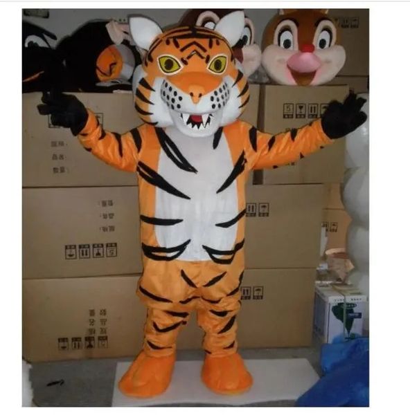 Costume da mascotte del fumetto animale della tigre adorabile di Halloween Prop spettacolo Costume da bambola del fumetto Costume da bambola Costume umano