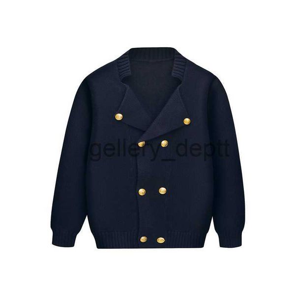 Kadın Sweaters Yeni Varış Örtüsleri Boys için İngiltere Tarzı Çift Göğüslü Katlar Bahar Sonbahar Donanma Donanma Teenage Forma Girls Sweater J230921