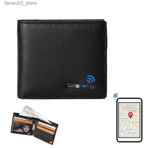 Fermasoldi Portafoglio intelligente Portafoglio moda GPS Bluetooth Tracker Regalo per la festa del papà Porta carte di credito sottile Cartera Hombre Tarjetero Portafogli Q230921