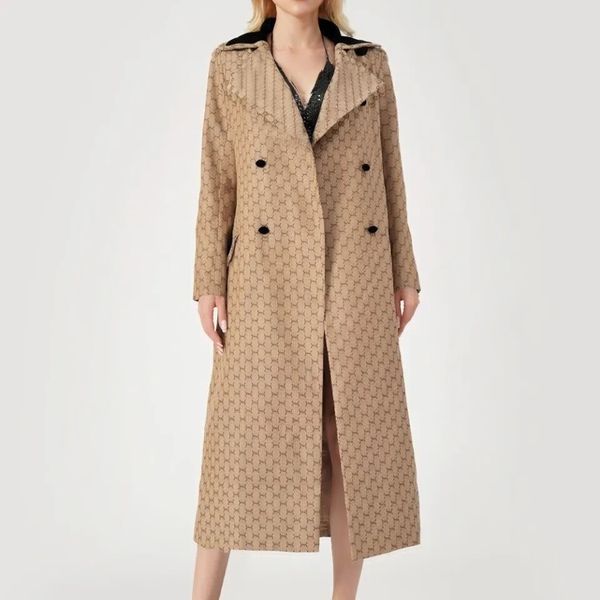 G letras das mulheres capa longa mulheres casacos maduros trench jacket moda casaco longo meninas casuais à prova de vento roupas de inverno atacado