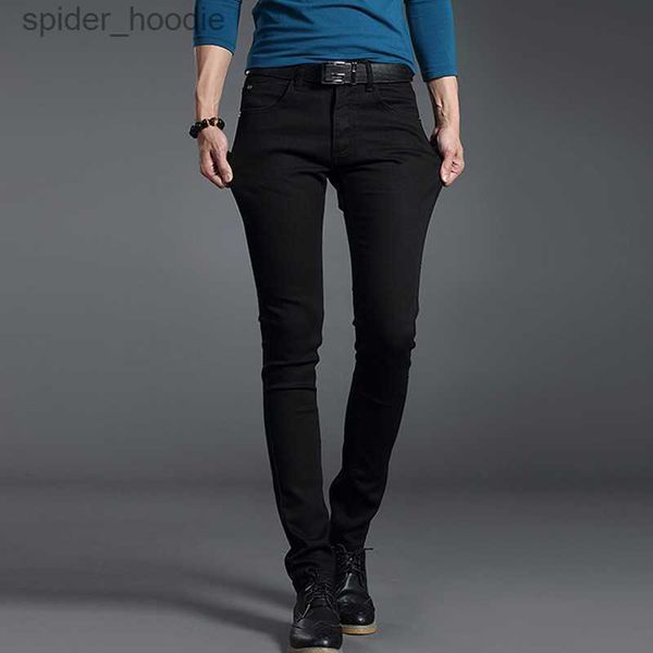 Мужские джинсы хорошего качества, черные, серые, синие джинсы скинни, мужские весенне-летние облегающие джинсовые джинсы, мужские хлопковые эластичные джинсовые брюки, ковбойские брюки L230921