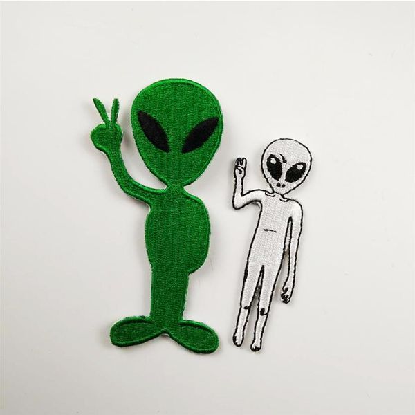 New Mix Alien 10 Stück bestickte Aufnäher zum Aufbügeln auf Kleidung für T-Shirts, Taschen vorne, Applikation, 246 K