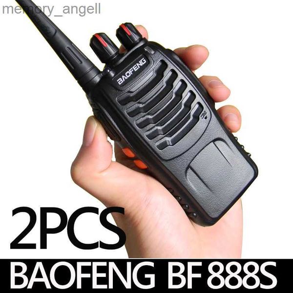 Walkie Talkie 2 unidades / lote Baofeng BF-888S Walkie Talkie Conjunto de rádio bidirecional UHF 400-470MHz 16CH Walkie-talkie Rádios Transceptor passeios autônomos HKD230922