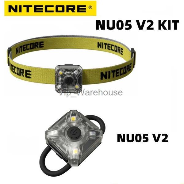 Stirnlampen NITECORE NU05 V2 Kit, wiederaufladbare Stirnlampe, 40 Lumen, weißes rotes Licht, ultraleicht, 4 x Hochleistungs-LED, integrierter Akku HKD230922