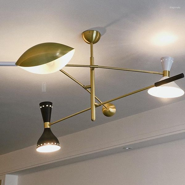 Lampade a sospensione Lampada nera Europa Supporto per cavo di ferro Lampadario a soffitto Els Cerchio Uccelli Decorazione Lustre Sospensione