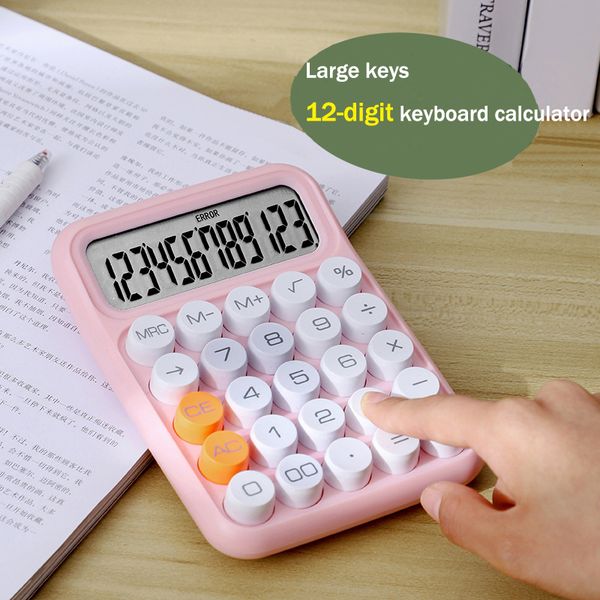 Calculadoras de alto valor, cor doce, limpa e simples, teclado alto, malha criativa, vermelha, calculadora de 12 dígitos, calculadora fofa 230922