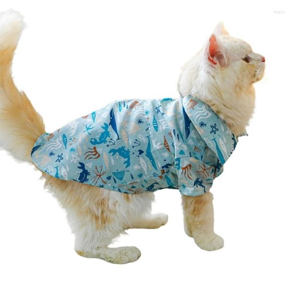 Trajes de gato camisa de primavera de cachorro para cães menino ou menina médio uso interno e externo