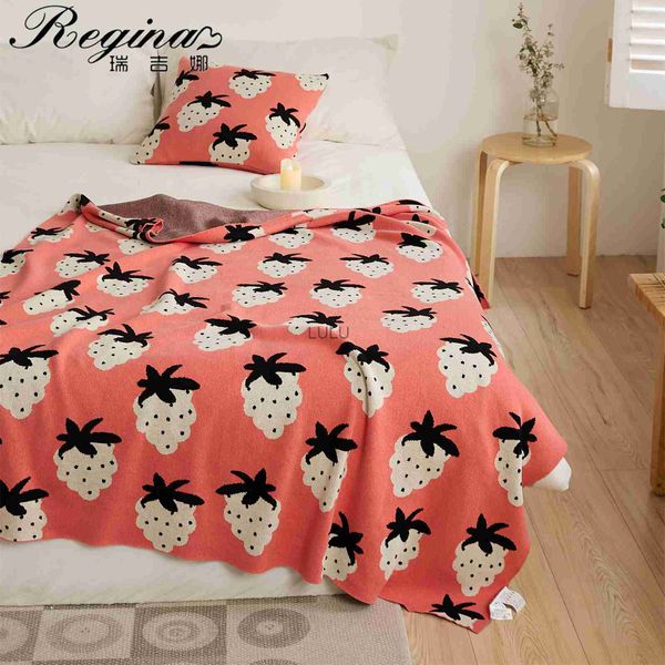 Coperte REGINA Marca Modello Uva Coperte in cotone Design chic Estate Tempo libero TV Pisolino Divano Coperta Decorazioni per la casa Letto Calda trapunta morbida Coperta HKD230922