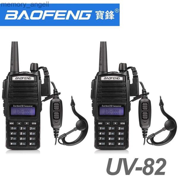 Walkie talkie 1cs/lote UV-82 5w walkie talkie baofeng rádio uv 82 duplo ptt rádio em dois sentidos banda dupla uhf vhf rádio 10 km rádio fm hkd230922