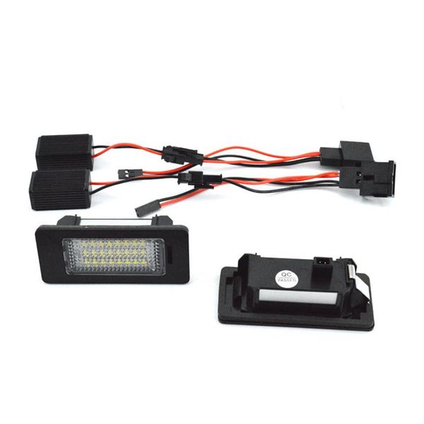 2 pces conduziu a luz da placa de licença do número do carro para audi a4 b8 a5 q5 s5 tt a1 s4 a6 a7 2008-2013 para vw passat erro 235j