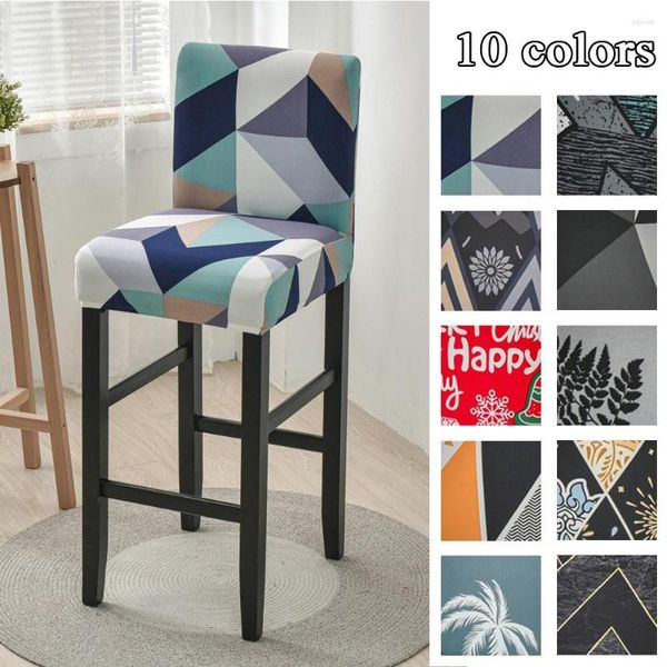 Capas de cadeira Bar Stool Capa Pinted Flor Protetor de Assento Estiramento Slipcovers Cozinha Anti-Slip