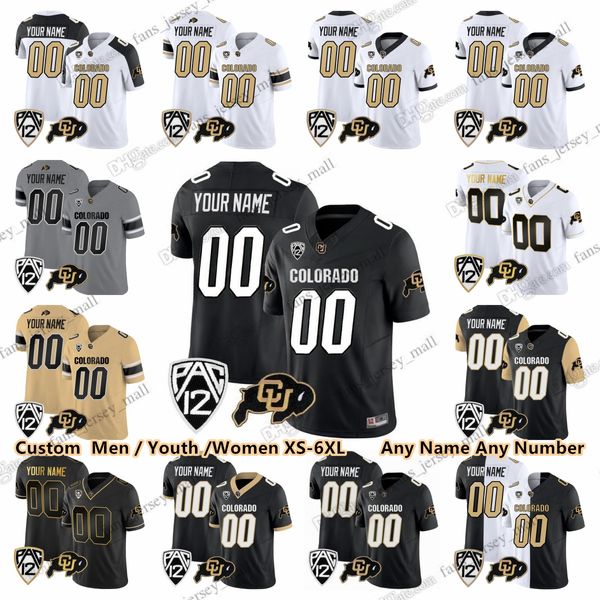 NCAA Colorado Buffaloes Camisa De Futebol 2 Shedeur Sanders 12 Travis Hunter 21 Shilo Sanders 3 Dylan Edwards 10 Xavier Weaver 43 Trevor Woods 7 McClain 27 Talianko