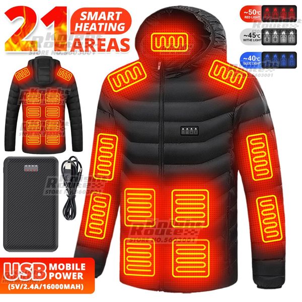 Gilet da uomo 21 aree Giubbotti autoriscaldanti Gilet riscaldante da uomo Abbigliamento riscaldante USB da donna Giacca riscaldata Giacca calda Escursionismo invernale Pesca EU 230922