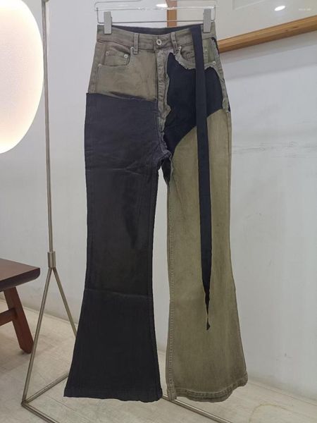Jeans da uomo alti 2023 classici vintage lussuosi vecchi pantaloni lavati in cotone cerato con patch comfort taglia XL #485