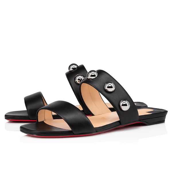 Luxo Verão Mulheres Chinelos Sandálias Simples Bille Flat Slides Itália Delicado Preto Branco Marrom Couro Duplo Tornozelo Designer Marca de Moda Comforta Slipper UE 35-43