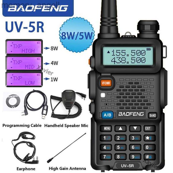 Walkie Talkie BaoFeng UV-5R 8W Walkie Talkie Radio portatile ad alta potenza FM VHF UHF Dualband bidirezionale Stazioni radioamatoriali Ricetrasmettitore UV5R 5W HKD230922