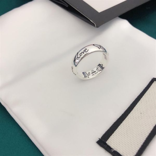 Moda 925 anelli in argento sterling con teschio moissanite anelli bague per uomo e donna Festa promessa campionato amanti dei gioielli regalo 271y