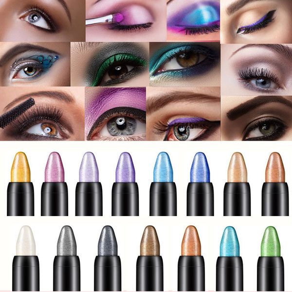 Lidschatten-Liner-Kombination, 15 Farben, Highlighter, Lidschattenstift, wasserfest, glitzernd, matt, nackt, Lidschatten, Make-up-Pigment, Kosmetik, weißer Eyeliner-Stift, 230921