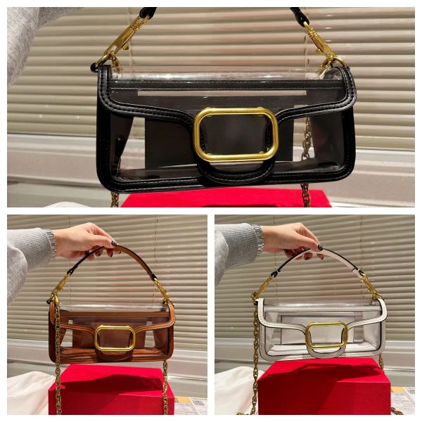 Moda Designer Sacos Transparente Jelly Totes Senhoras Ombro Crossbody Bag Mostrar Rico Batom Claro Pó Bolsa Pink_luggage-15 CXG92215