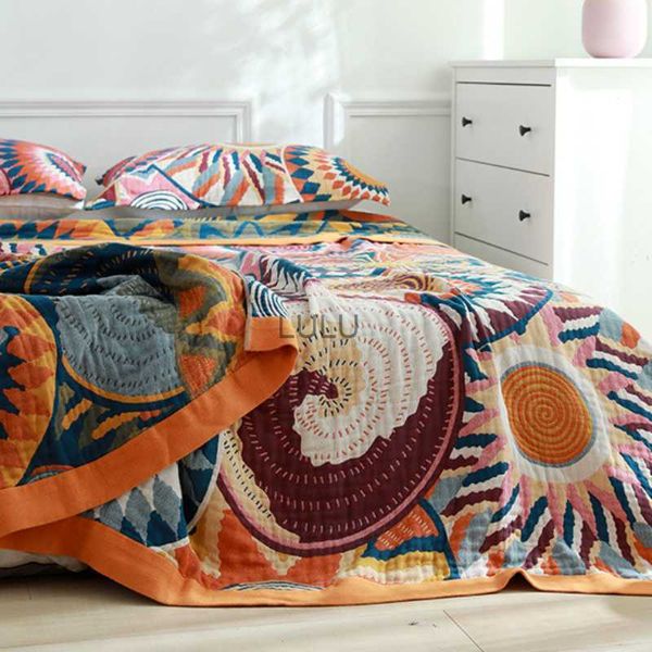 Coperte Accogliente mussola di cotone Coperta completa Queen Trapuntata Biancheria da letto Divano Biancheria da letto estiva Trapunte Copriletto Lenzuolo Biancheria da letto HKD230922