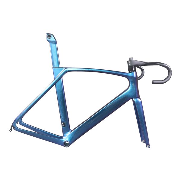 Pintura camaleão aero fibra de carbono t1000 v freio quadro de bicicleta de estrada TT-X35 cabo oculto completo max pneu 700x32c