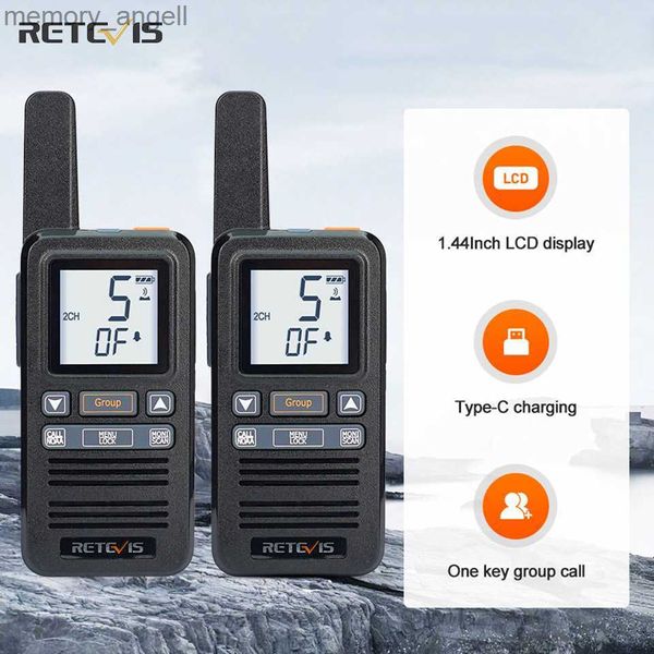 Walkie Talkie Walkie Talkie 2 Stück im Lieferumfang enthalten Retevis RB667 4 Stück Walkie-Talkie tragbares Typ-C-Auflade-Zwei-Wege-Radio 1,44-Zoll-LCD-Display HKD230922