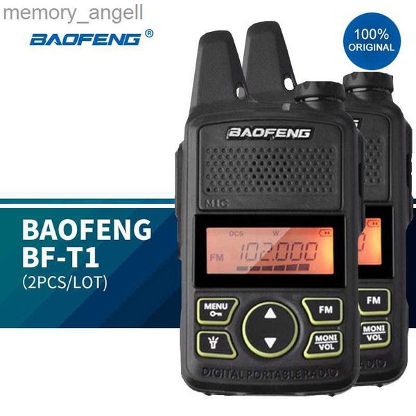 Walkie Talkie 2023 Baofeng T1 Walkie Talkie Mini 2PCS BAOFENG BF-T1 Mini Kids Walkie Talkie Estação de Rádio UHF Criança Woki Toki HF Transceptor HKD230922