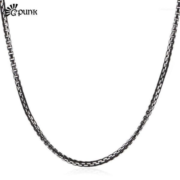 Collana con catena nera da 3 mm Collana alla moda per uomo Gioielli da uomo di alta qualità Tutta in lega di alluminio 3 dimensioni N204G1268n