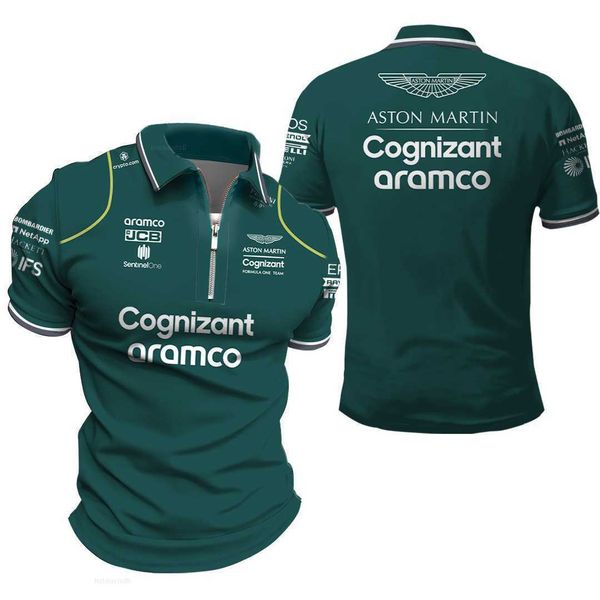 Camisetas masculinas Moda Aston Martin 2024 F1 Team Camisetas Piloto de corrida espanhol Fernando Alonso 14 e STROLL 18 Camisas polo grandes