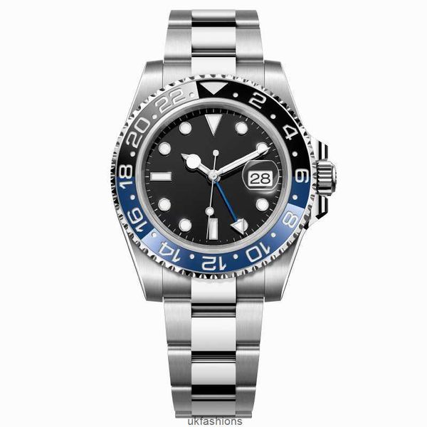 Оригинальные часы Rolaxs Роскошные мужские часы Дизайнерские часы Высокое качество Модный керамический безель Механический ремешок из нержавеющей стали Spin Jubilee GMT Watch HB0O