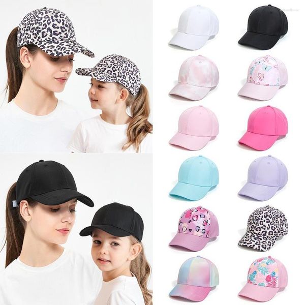 Ballkappen Eltern-Kind-Baseballmütze Mutter Baby Tochter Verstellbarer hoher Messy Bun Ponycap Schnell trocknender Sonnenhut