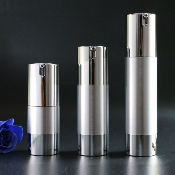 Gold Silber Leere Airless Pumpflaschen Mini Tragbare Vakuum Kosmetische Lotion Behandlung Reise flasche 10 stücke Für ZZ