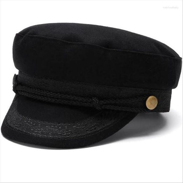 Berets homens tamanho grande cabido boné marinho pequeno feltro mulheres inverno lã militar 52-54cm 55-56cm 57-58cm 59-60cm 61-62cm